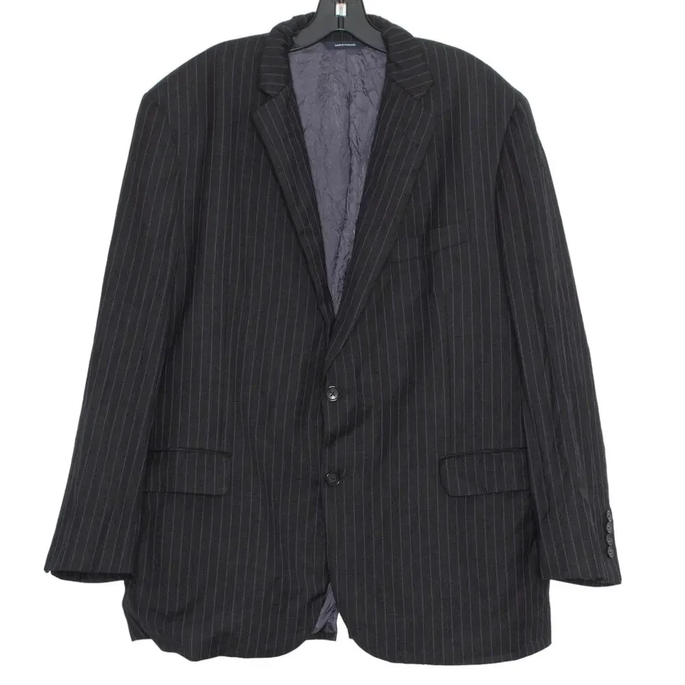 Brooks Brothers Mens Suit Jacket Wool Two Button Stripe Black Purple Size 46R GJ